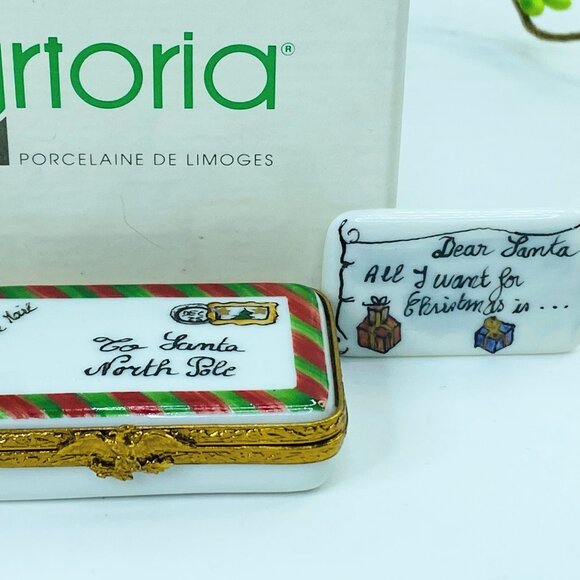 Letter to Santa at the North Pole Limoges Box (Artoria) A448